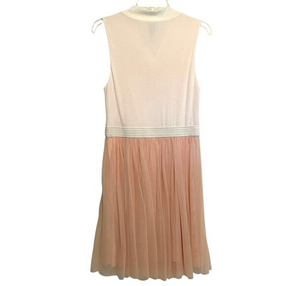 HD in Paris Darla Dress Womens Medium Blush Pink Tulle Cream Criss Cross Party - Picture 4 of 8